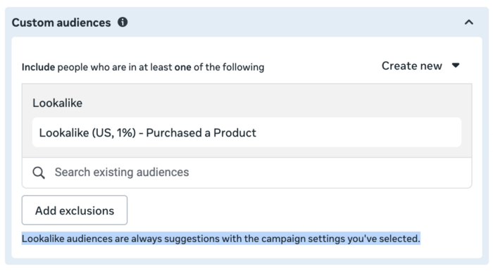 Lookalike Audiences as Suggestions